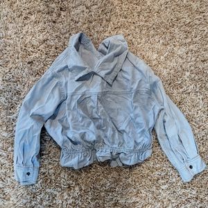 Striped button down crop top